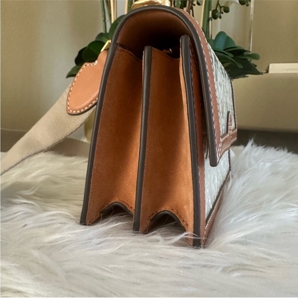 New Tory Burch T MONOGRAM PATENT EMBOSSED SMALL SHOULDER BAG - Picture 11 of 13